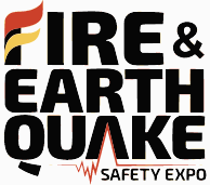 Logo with fire colors on the "F" and red line suggesting seismograph drawing of waves under the word "earthquake."
